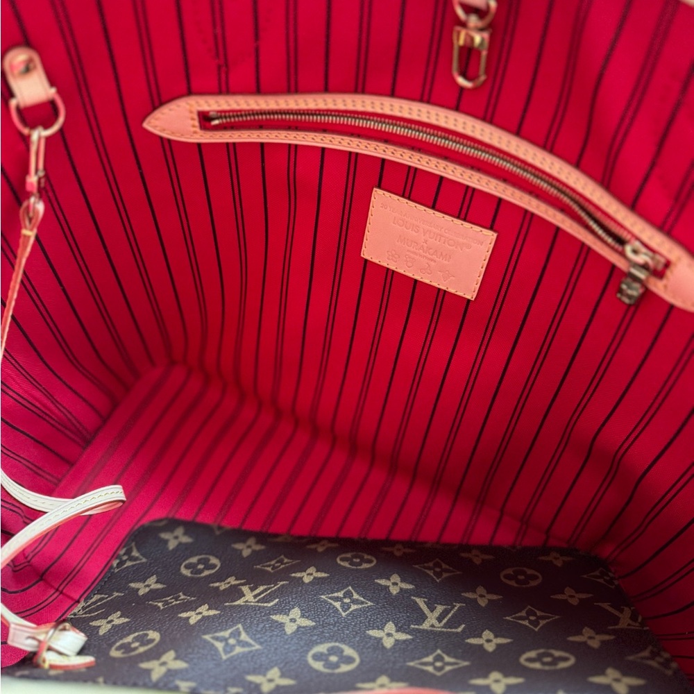 Louis Vuitton x TM Cherry Cerise Neverfull Tote - Picture 5 of 8